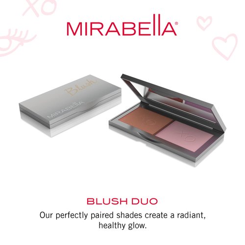Mirabella Beauty Blush Duo, Beloved/Darling (Warm Red Brown/Matte Pink Mauve) - Mineral Pressed Powder for Cheeks - Professional, Compact & Easy-to-Apply Facial Makeup, Paraben & Talc-Free