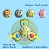 BENSE Suction Cup Spinner for Babies, Bath Toys for Babies, Novelty Spinning Tops for Airplane Travel, Baby Tray, Restaurant,Calming Toys 4 Pack (Animal)