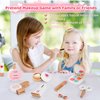 TUSEASY 16-Piece Wooden Makeup Toy Set, Pretend Play Makeup Kit for Toddlers & Little Girls Aged 3-8, Fake Makeup and Beauty Salon Toys, Christmas & Birthday Gifts for Toddler Kids