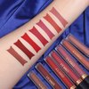 QiBest 7Pcs Matte Liquid Lipstick + 1Pcs Lip Plumper Makeup Set Kit, Pigmented Long Lasting Lip Gloss Set, Velvet Waterproof Halloween Lip Makeup Valentine's Day Gift Sets for Girls and Women