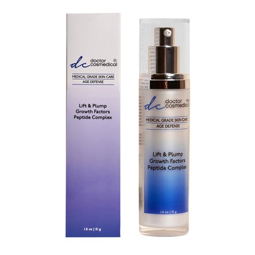 Doctor Cosmedial Lift and Plump Growth Factors Peptide Complex, Professional Grade, Non Oily Daily Face Cream, Instant Glow Professional Grade Cream, 1.8 Oz. / 51g