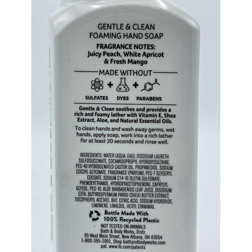 Bath and Body Works Gentle & Clean Foaming Hand Soap, 8.75 fl. oz. (Peach Bellini, 2-Pack)