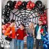 Blue Red Black Balloon Arch,Balloon Garland with Star Foil Balloons Metallic Sliver Balloons for Boys Baby Shower Superhero Spider Theme Birthday Party Decorations