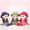 ikasus Plush Baby Doll Girl with Clothes, 13.7 Plush Stuffed Princess Dress Up Doll Plush Toy with Hat Princess Skirt, Cute Sweetheart Rag Doll Cozy Cuddle Soft Baby Girl Doll for Kids Babies Green