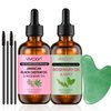 Vivccon Organic Rosemary Mint & Jamaican Black Castor Oil 2 Packs with Gua Sha Tool, for Hair Growth & Body Massage Kit, 100% Pure, Natural, Cold Pressed Hair Oils, Womens Gift