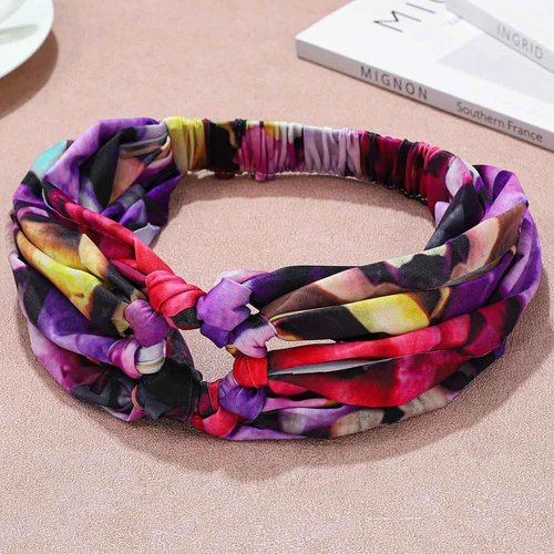 GORTIN Boho Headbands Knotted Head Bands Flower Turban Head Wraps Stretchy Hair Bands Yoga Headband Workout Sweatbands Fashion non-slip Head Scarf Hair Accessory for Women and Girls (A-Tye die)