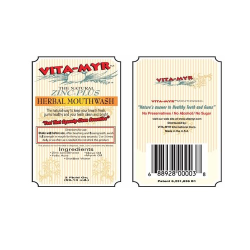 12 Pack VITA-MYR Natural & Effective Herbal Mouthwash 2 Oz Travel Size