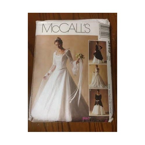 McCall's 3449 Sewing Pattern, Misses' Bridal Gown and Bridesmaid Dress, Size A (6-8-10)