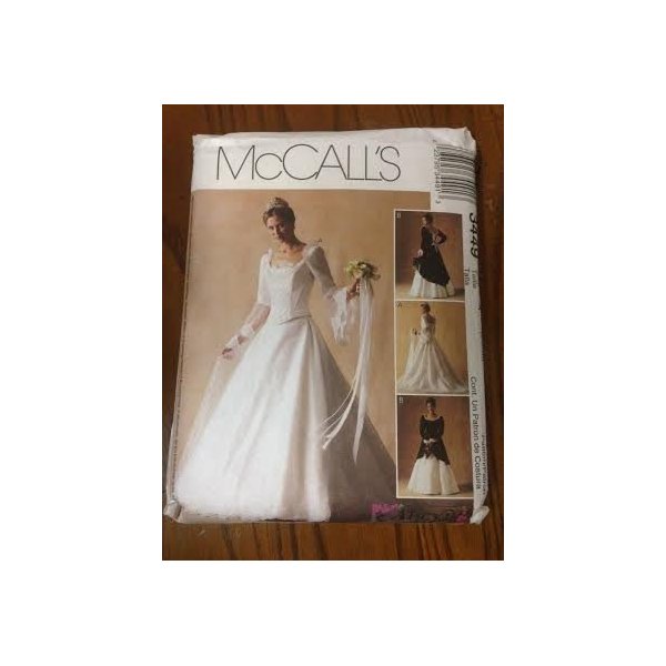 McCall's 3449 Sewing Pattern, Misses' Bridal Gown and Bridesmaid Dress, Size A (6-8-10)