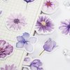 Mini Scrapbooks Laptop Stickers, Doraking Boxed Purple Flowers Decorative Stickers for Scrapbooking Suitcase Junk Journaling Planners Laptops Phone Case Crafts