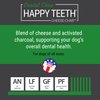 Happy Teeth Cheese & Charcoal Dental Dog Chews | Cheese Flavor with Activated Charcoal | Dental Chew | Protein Rich | Gluten Free - Lactose Free - Wheat Free - Soy Free| 2 Chews per Resealable Pouch