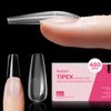 Beetles Tipex Instant Apex Nail Tips, 480Pcs Pre-building & Pre-Etched Tipex Gel Nail Tips, Thick Strong Acrylic Nails Clear Full Cover Long Coffin False Nails for Flat Nails Deep Curve