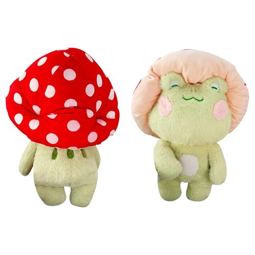 KOJAGARRI Cute Frog Red Hat, Kawaii Plush Toy Frog Fungus Plush Pillow,Interesting Throw Pillow Home Room Decor Kids Adults Birthday Gifts