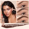 Microblading Eyebrow Pen - 3D Eyebrow Pencil Magical 4-Fork-Tip Eye Brow Pencils for Women, Precise Brush-Tip Pen Makeup, 24 Hours Water-proof & Smudge-proof Natural Fine Stroke (Black)