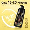 Dark Brown Hair Dye Shampoo for Gray Hair Coverage and Color Control - Herbal 3 in 1 for Men/Women, Ammonia-Free