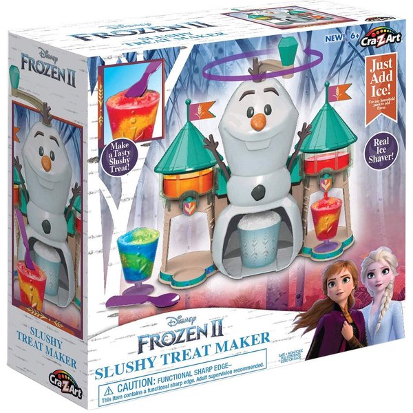 Disney Frozen II Slushy Treat Maker Includes Slushy Unit, Ice Shaver, Ice Cube Molds, Ice Bucket, Slushy Cup & Spoon