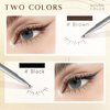GHFCZOO 2Pcs Dual-Tip Lower Eyelash Pencil, Waterproof Anti-Smudge Bottom Lash Pen, Ultra-Slim Dual Pronged Liquid Eyeliner, 3D Natural Under Lash Liner for Eye Makeup (Brown*2pcs)