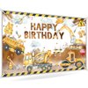 Avezano Construction Birthday Banner Excavator Crane Birthday Party Decorations for Boys Construction Birthday Party Supplies Construction Backdrop for Kids 70.8x43.3 inch