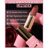 Diamond Glitter Matte Lipstick, Rose Brown Metallic Shimmer Lip Gloss Lip Tint Stain,Longlasting Waterproof Non-Stick Lip Color,Full Coverage Lipgloss Lipstain, Christmas Lip Makeup Gift for Women-06