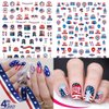 8 Sheets Independence Day Nail Sticker 4th of July Nail Art Stickers 3D Self-Adhesive USA Flags Heart Stars Eagle Nail Designs Decals Patriotic Nail Supplies for Women 4th of July Nail Decoration