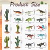EOIVSH Desert Animal Figurines, 17pcs Model Trees Cactus Kit with Lizard Figures for Kids Toddlers, Reptile Toy Playset for Diorama Project Cake Topper Decorations