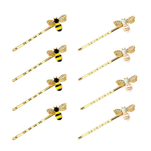 10 Pcs Cute Bee Metal Hairpin Side Hair Clips Honeybee Bobby Pins Hair Accessories for Wedding Pa...