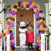 Halloween Decorations Balloon, 124 Pcs Balloons Arch Garland Kit With Spider Webs, Indoor Outdoor Halloween Decor for Birthday Party