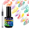 BURANO Nail Blooming Gel – UV LED Clear Blooming Gel Nail Polish for Spreading Effect 15ml 0.5 Floz with Nail Brush (clear)