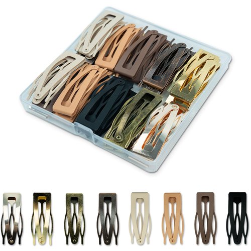 40 Pcs Snap Hair Clips for Women Girl Double Grip Hair Clips Hair Barrettes 8 Colors Women Hair Barrettes Accessories with Plastic Box (40pcs)
