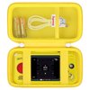 Supmay Hard Travel Case for My Arcade Atari Pocket Player Pro, Portable Video Game System Handheld Game Protection Case with Mesh Pocket for Batteries and USB-C Cable, Yellow