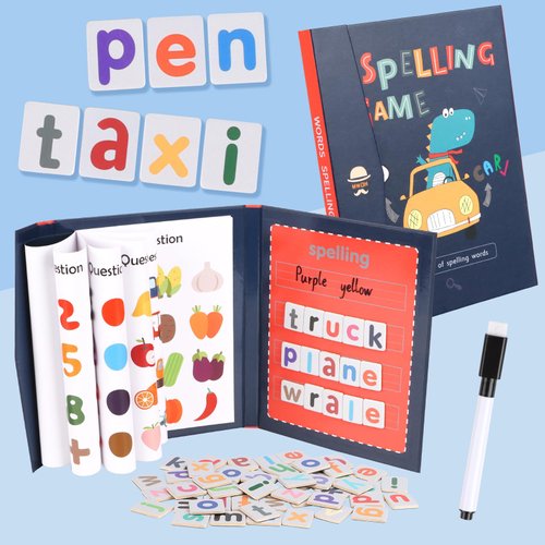 CCINEE CVC Word Games for Kindergarten,Fridge ABC Magnetic Letters Alphabet Writing Spelling Learning Toys for Toddlers Preschool Learning Activities Educational Toys