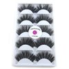 3D Real Mink False Eyelashes LASGOOS 100% Siberian Mink Fur Luxurious Soft Cross Thick Very Long Wedding Party 5 Pairs 20mm Fake Eye Lashes K02 (1 Pack-5 Pairs)