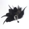 Aimimier 1920s Flapper Feather Hair Clip Black Roaring 20s Headpiece Costume Masquerade Hair Jewelry for Women and Girls (Style 1)