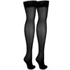 NuVein Sheer Compression Stockings for Women, 15-20 mmHg Support, Medium Denier, Thigh High, Closed Toe, Black, Small