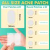 Acne Patches for Face (80 Count) , Round+Oval Five Sizes Pimple Patches Hydrocolloid Zit Patches For Face, Absorbing Hydrocolloid Spot Treatment Fast Healing, Blemish Cover, Hydrocolloid Acne Patch