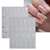 JMEOWIO 9 Sheets Marble Line Nail Art Stickers Decals Self-Adhesive Pegatinas Uñas Silver Nail Supplies Nail Art Design Decoration Accessories