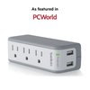 Belkin Wall Mount Surge Protector - 3 AC Multi Outlets & 2 USB Ports - Flat Rotating Plug Splitter - Wall Outlet Extender for Home, Office, Travel, Computer Desktop & Phone Charger - 918 Joules