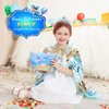LIMIROLER Princess Dress Up Toys Mermaid Dress Up Cape Kit 9 Pcs Gift Set for Little Girls 3-8 Years Old, Princess Dress Up Clothes Set Gift for Birthday Christmas Party Halloween (Blue)