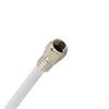 150 FT RG6 Coaxial Cable White 3 GHz 75 Ohm with Brass F-Connector Weatherproof O-Ring Silicon Sealed Satellite RG-6 Coax Cable Digital TV Signal Distribution Line Video Jumper