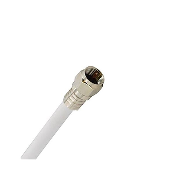 150 FT RG6 Coaxial Cable White 3 GHz 75 Ohm with Brass F-Connector Weatherproof O-Ring Silicon Sealed Satellite RG-6 Coax Cable Digital TV Signal Distribution Line Video Jumper