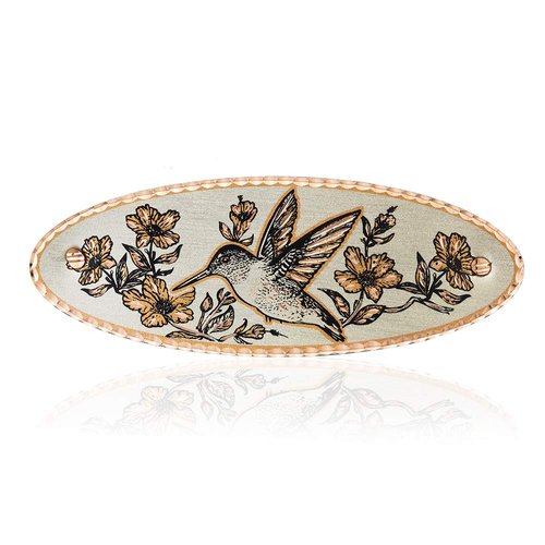 FRONT LINE JEWELRY Women&#39;s Hummingbird Hair Clips - Copper Hair Barrettes with Hummingbird and Fl...