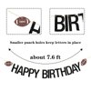 RoadSea Football Happy Birthday Banner - Sport Theme Football Player Birthday Garland Bunting Supplies - Football Enthusiast Birthday Party Decorations - Black Glitter