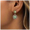 Sttiafay Vintage Emerald Heart Earrings Emerald Cz Teardrop Earrings Rhinestone Heart Drop Earrings Green Gemstone Stud Earrings Jewelry for Women(Green)