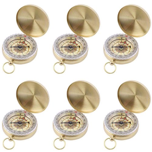 SHENQIDZ 6 Pack Camping Survival Compass,Pocket Compass for Kids,Compass for Hiking or Camping