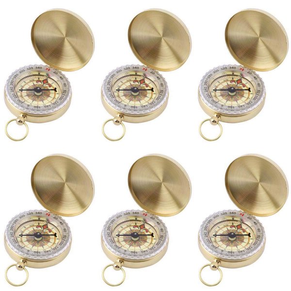 SHENQIDZ 6 Pack Camping Survival Compass,Pocket Compass for Kids,Compass for Hiking or Camping