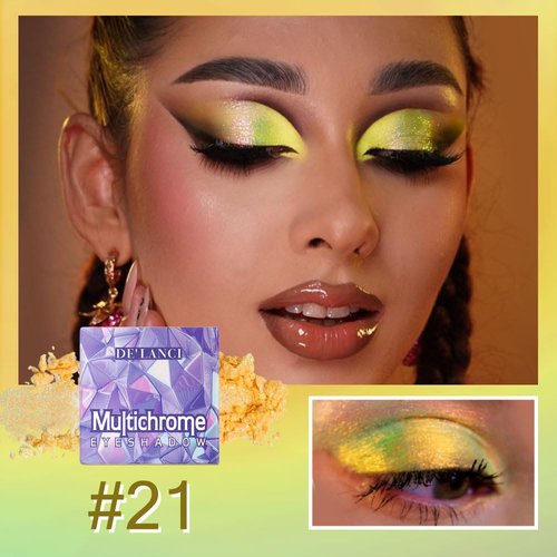 ecofavor Multichrome Metallic Eyeshadow - Duochrome Glitter High Impact Multi-colors Shift Eye Looks in Clear Metallic Yellow Green Blue Purple Silver Sparkling Intense Color Shifting, High Pigmented…