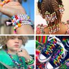 QUEFE 2350pcs, 64 Colors, Pony Beads for Bracelet and Necklace Making, Rainbow Craft Beads and Elastic Strings Kit, Letter Beads Set for Girls