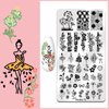 Biutee Nail Stamper Kit Nail Art Stamping Plate Set 8 Stamping Nail Polish Gel 12 Stamp Plate Jelly Silicone Stamper Flower Animal Lace Girl StarTemplate Tool Supplies Christmas style design