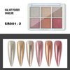 Chrome Nail Powder Solid Holographic Magic Metal Mirror Glitter Pigment Dust Palette for Manicure Art Design Nails Gel Polish Sequins Supplies 6 Color Palette