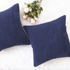 Home Brilliant Striped Corduroy Decorative Pillow Covers 18x18 Throw Pillows for Couch Set of 2 Accent Pillowcase Cushion Cover for Chair, 18 x 18 inch, Navy Blue